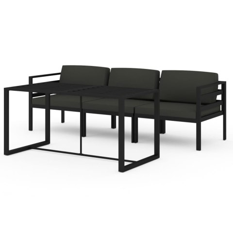 4-cz. zestaw mebli ogrodowych, poduszki, aluminium, antracyt