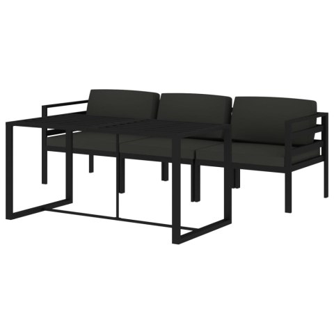 4-cz. zestaw mebli ogrodowych, poduszki, aluminium, antracyt