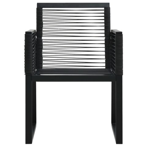 5-cz. zestaw mebli ogrodowych, rattan PVC, czarny