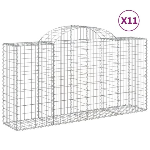 Kosze gabionowe, 11 szt, 200x50x100/120cm, galwanizowane żelazo