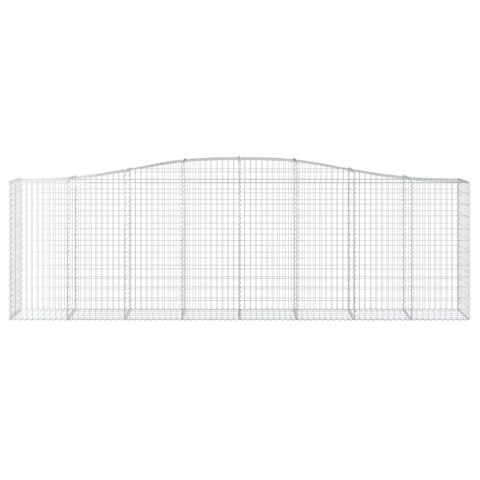 Kosze gabionowe, 9 szt, 400x50x120/140 cm, galwanizowane żelazo