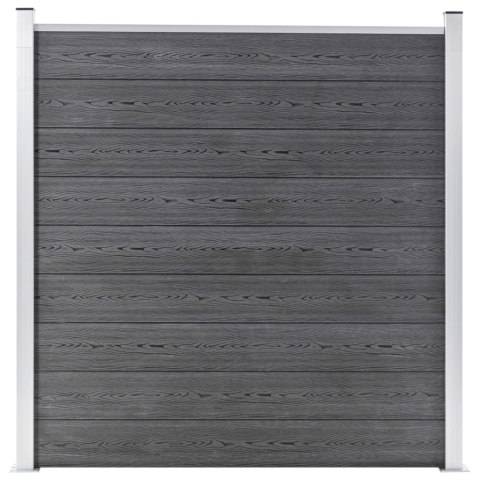Ogrodzenie WPC, 1 panel kwadratowy+1 skośny, 273x186 cm, szare