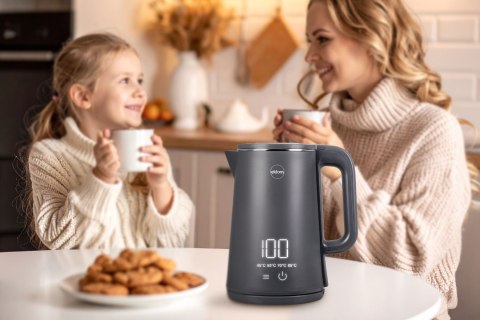 ELDOM CZAJNIK BEZPRZEWODOWY C515S ORRA 1,8L 2000W, SZARY, 5 PROGRAMÓW 45,55,70,85,100°C, PODTRZYMYWANIE TEMPERATURY