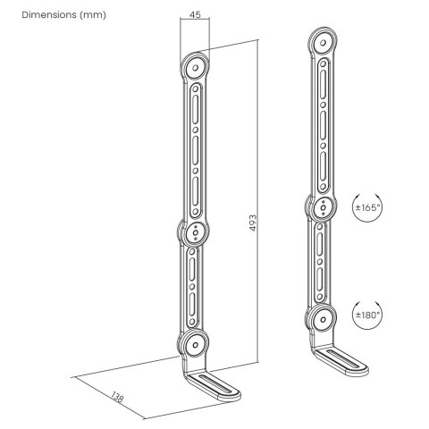 MACLEAN UCHWYT VESA NA SOUNDBAR UNIWERSALNY, 15KG MAX MC-334
