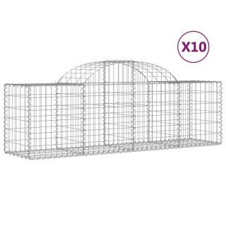 VidaXL Kosze gabionowe, 10 szt, 200x50x60/80 cm, galwanizowane żelazo