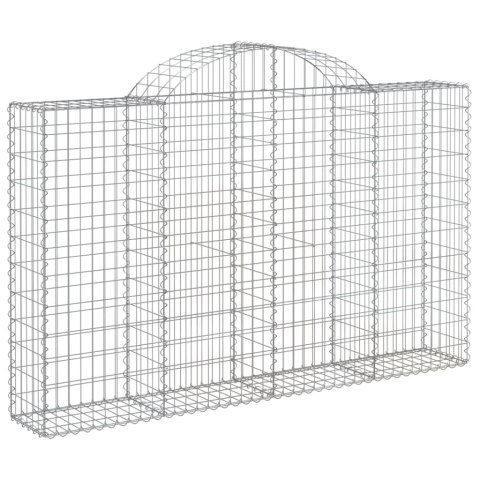 Kosze gabionowe, 11 szt, 200x30x120/140cm, galwanizowane żelazo