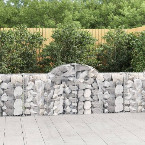 Kosze gabionowe, 15 szt, 200x30x80/100 cm, galwanizowane żelazo