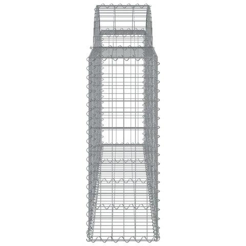 Kosze gabionowe, 15 szt, 200x30x80/100 cm, galwanizowane żelazo
