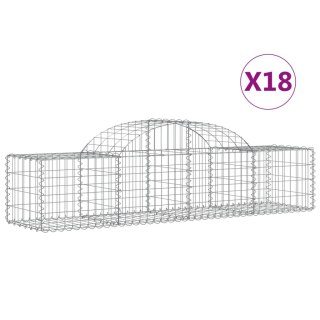 VidaXL Kosze gabionowe, 18 szt, 200x50x40/60 cm, galwanizowane żelazo