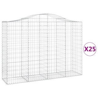 VidaXL Kosze gabionowe, 25 szt, 200x50x140/160cm, galwanizowane żelazo