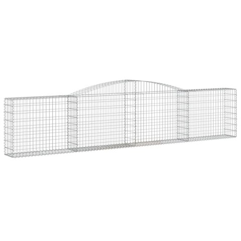 Kosze gabionowe, 25 szt, 400x30x80/100 cm, galwanizowane żelazo