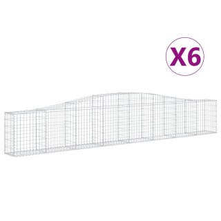 VidaXL Kosze gabionowe, 6 szt, 400x30x60/80 cm, galwanizowane żelazo