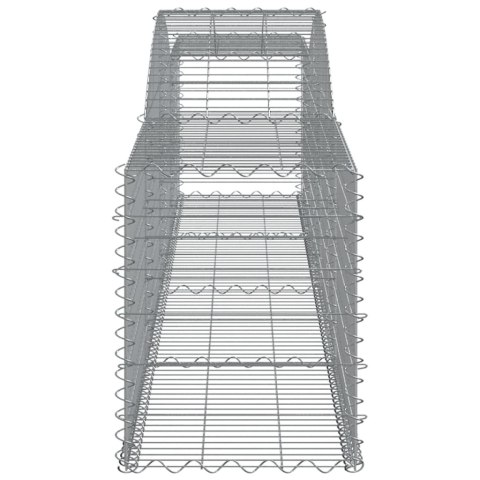 Kosze gabionowe, 7 szt, 400x50x60/80 cm, galwanizowane żelazo