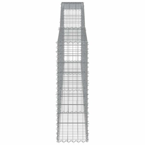 Kosze gabionowe, 8 szt, 400x30x100/120 cm, galwanizowane żelazo