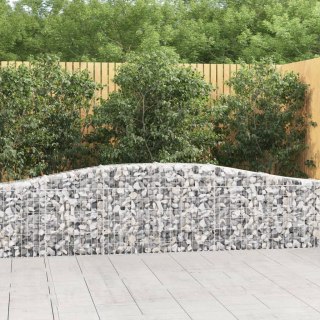 Kosze gabionowe, 8 szt, 400x30x60/80 cm, galwanizowane żelazo
