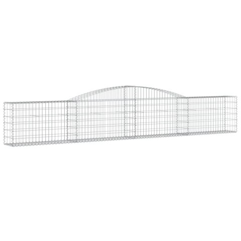 Kosze gabionowe, 9 szt, 400x30x60/80 cm, galwanizowane żelazo