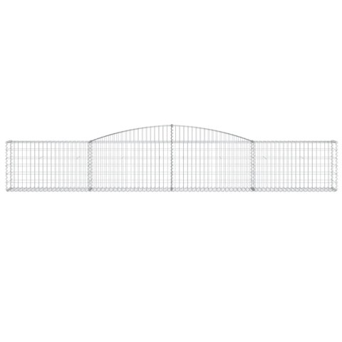 Kosze gabionowe, 9 szt, 400x30x60/80 cm, galwanizowane żelazo