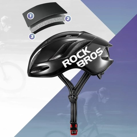 Kask rowerowy lekki 58-62 cm - czarny