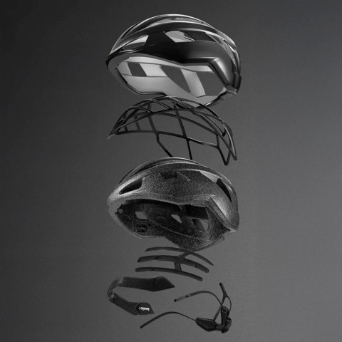 Kask rowerowy regulowany 54-58 cm - czarny