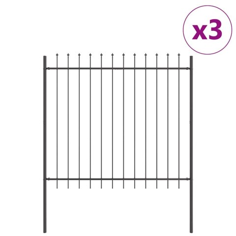 Ogrodzenie Ogrodowe 3 pcs Szary 5,1 x 1,5 m