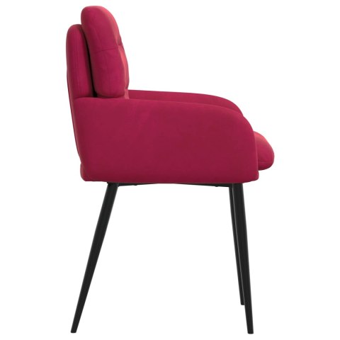 Krzesła jadalne 4 pcs Welur Czerwone wino 59 x 59,5 x 90 cm
