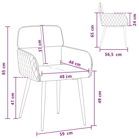 Krzesła jadalne 4 pcs Welur ciemnoszary 59 x 59,5 x 90 cm