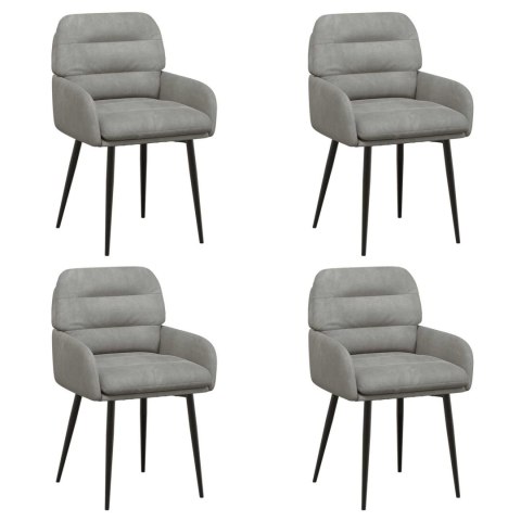 Krzesła jadalne 4 pcs Welur jasnoszary 59 x 59,5 x 90 cm