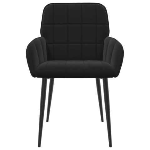 Krzesła jadalne 6 pcs Welur Czarny 57 x 50 x 85 cm