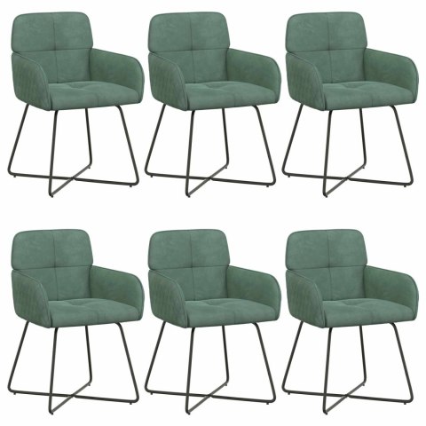 Krzesła jadalne 6 pcs Welur Zielony morski 59 x 56,5 x 86 cm