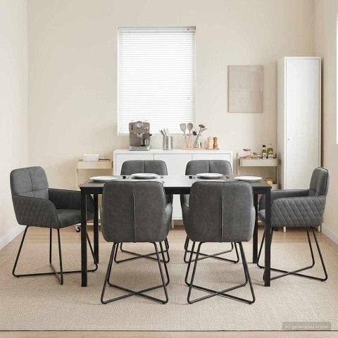 Krzesła jadalne 6 pcs Welur ciemnoszary 59 x 56,5 x 86 cm