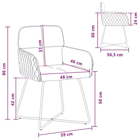 Krzesła jadalne 6 pcs Welur ciemnoszary 59 x 56,5 x 86 cm