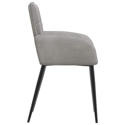 Krzesła jadalne 6 pcs Welur jasnoszary 57 x 50 x 85 cm