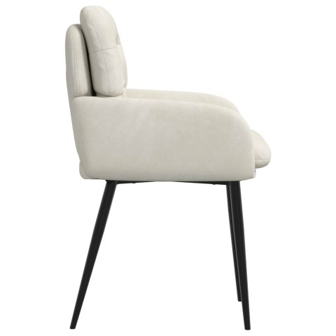 Krzesła jadalne 6 pcs Welur kremowy 59 x 59,5 x 90 cm