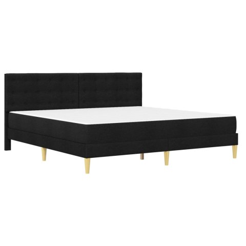 Rama łóżka z materacem Z zagłówkiem Czarny 200 x 200 cm tkanina