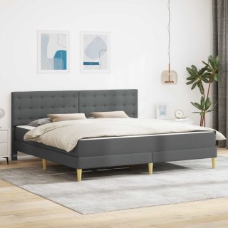 VidaXL Rama łóżka z materacem ciemnoszary 200 x 200 cm tkanina