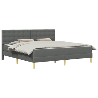 VidaXL Rama łóżka z materacem ciemnoszary 200 x 200 cm tkanina