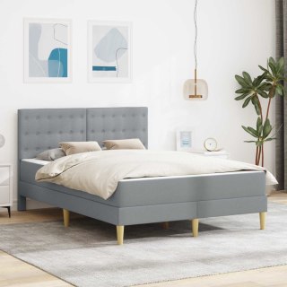 VidaXL Rama łóżka z materacem jasnoszary 120 x 190 cm tkanina