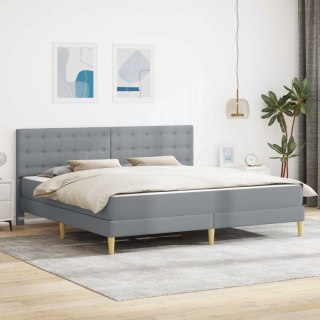 VidaXL Rama łóżka z materacem jasnoszary 180 x 200 cm tkanina