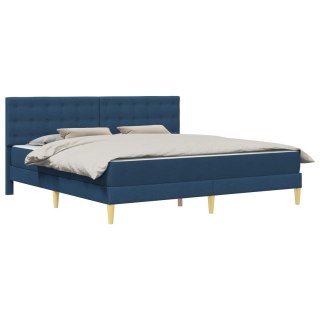 VidaXL Rama łóżka z materacem niebieski 200 x 200 cm tkanina