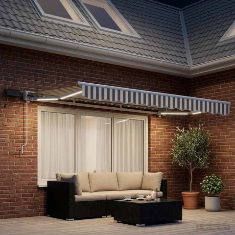 Ręczny ramowy zewnętrzny markizowy z LED 2,5 x 2 m