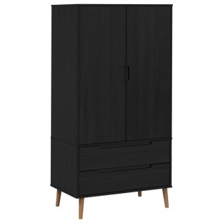 VidaXL Garderoba MOLDE Czarny 90 x 55 x 175 cm Lite drewno sosnowe