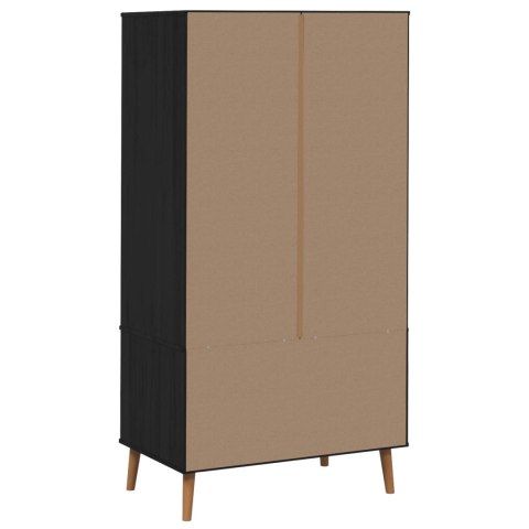 Garderoba MOLDE Czarny 90 x 55 x 175 cm Lite drewno sosnowe