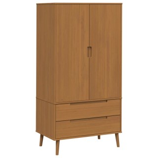 VidaXL Garderoba MOLDE Karmel 90 x 55 x 175 cm Lite drewno sosnowe