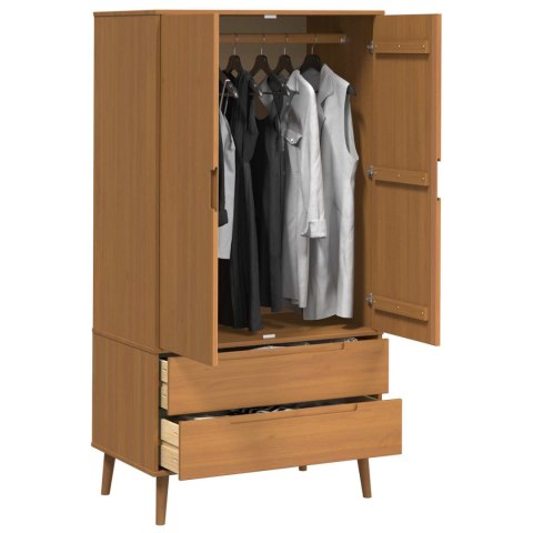 Garderoba MOLDE Karmel 90 x 55 x 175 cm Lite drewno sosnowe