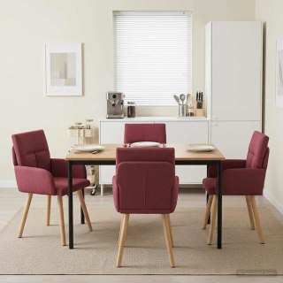 Krzesła jadalne 4 pcs tkanina Czerwone wino 60 x 56 x 96 cm