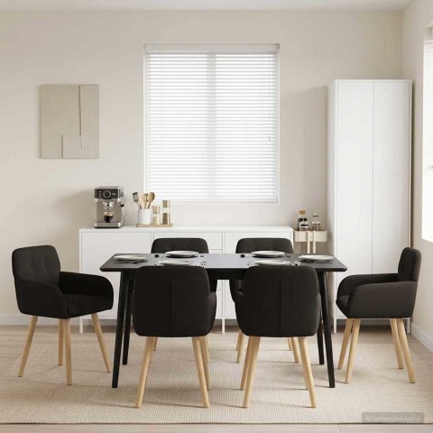 Krzesła jadalne 6 pcs Bouclé Czarny 59 x 57 x 85 cm
