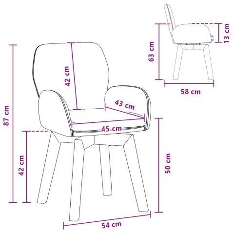 Krzesła jadalne 6 pcs Bouclé Czarny 59 x 57 x 85 cm