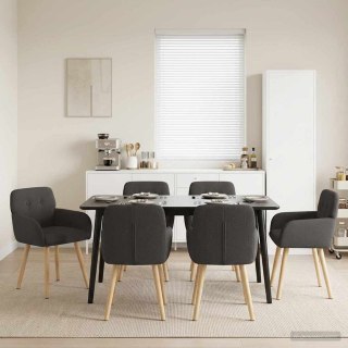 Krzesła jadalne 6 pcs Bouclé ciemnoszary 59 x 57 x 85 cm