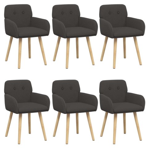 Krzesła jadalne 6 pcs Bouclé ciemnoszary 59 x 57 x 85 cm