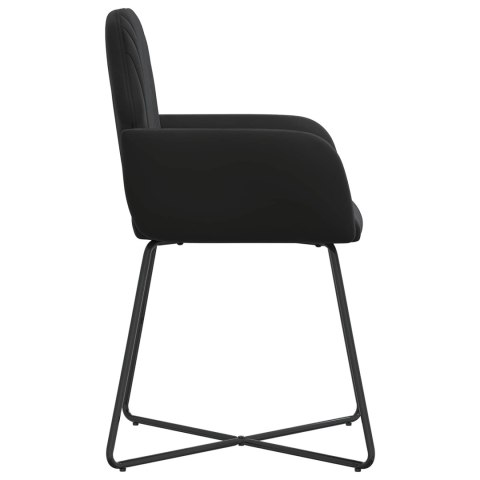 Krzesła jadalne 6 pcs Welur Czarny 55 x 50 x 84 cm